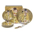 Komplet do ciasta z łopatką klimt złoty z pudełkiem