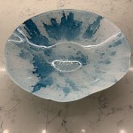 -28% Wiosenna Okazja, Patera szklana, niebieska, 30x30cm