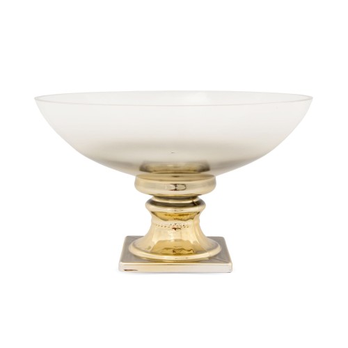 patera szklana, ze złotą nogą