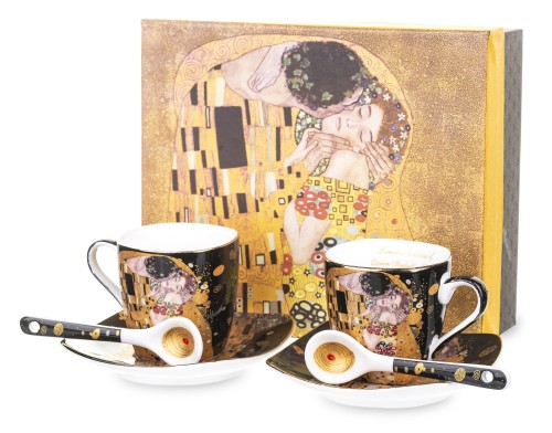 filiżanki do espresso z porcelany klimt czarny z pudełkiem