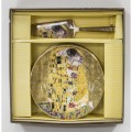 Komplet do ciasta z łopatką klimt złoty z pudełkiem