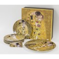 Komplet do ciasta z łopatką klimt złoty z pudełkiem