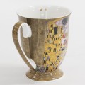 kubki z porcelany z łyżką klimt złoty na prezent