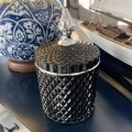 pojemnik szklany, czarny z przykrywką