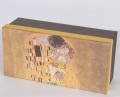 pudełko na porcelanę czarne złoty klimt
