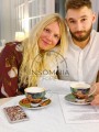 filiżanka z porcelany lampart zielona komplet