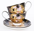 filiżanki z porcelany klimt czarne na perzent