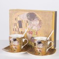 filiżanki do espresso klimt z porcelany złota zestaw