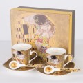 filiżanki do espresso klimt z porcelany złota zestaw
