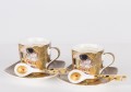 filiżanki do espresso klimt z porcelany złota zestaw
